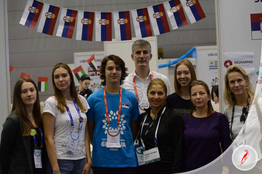 Meeting of the FIRST Global Team of Serbia with representatives of the XPIZE Rainforest Foundation at the International Olympics Of Robotics 2022