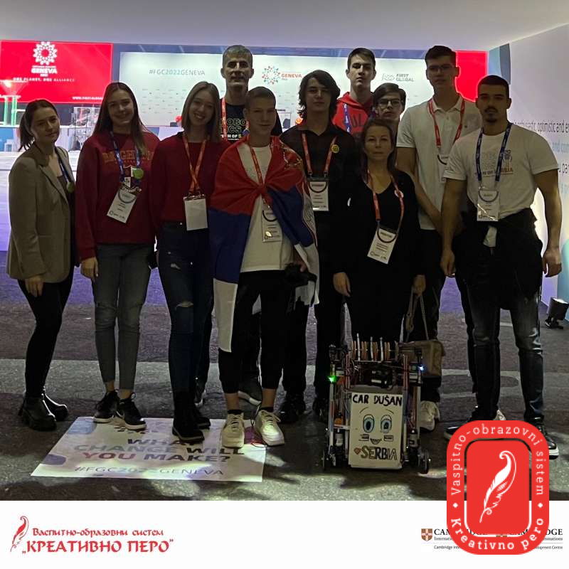 The Ambassador and Permanent Representative of the Republic of Serbia to the UN visited the Serbian team at the International Robotics Olympiad in Geneva